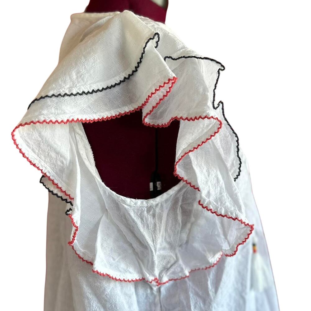 Womens Top Size XL White Flowy Casual Bohemian Travel Packable Vacation Summer - Picture 4 of 7